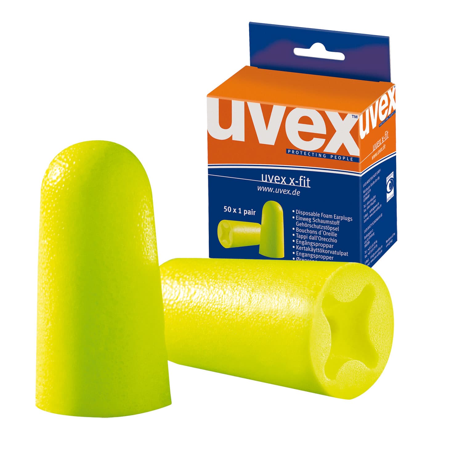 Čepki za ušesa za enkratno uporabo X-Fit v mini dozirniku