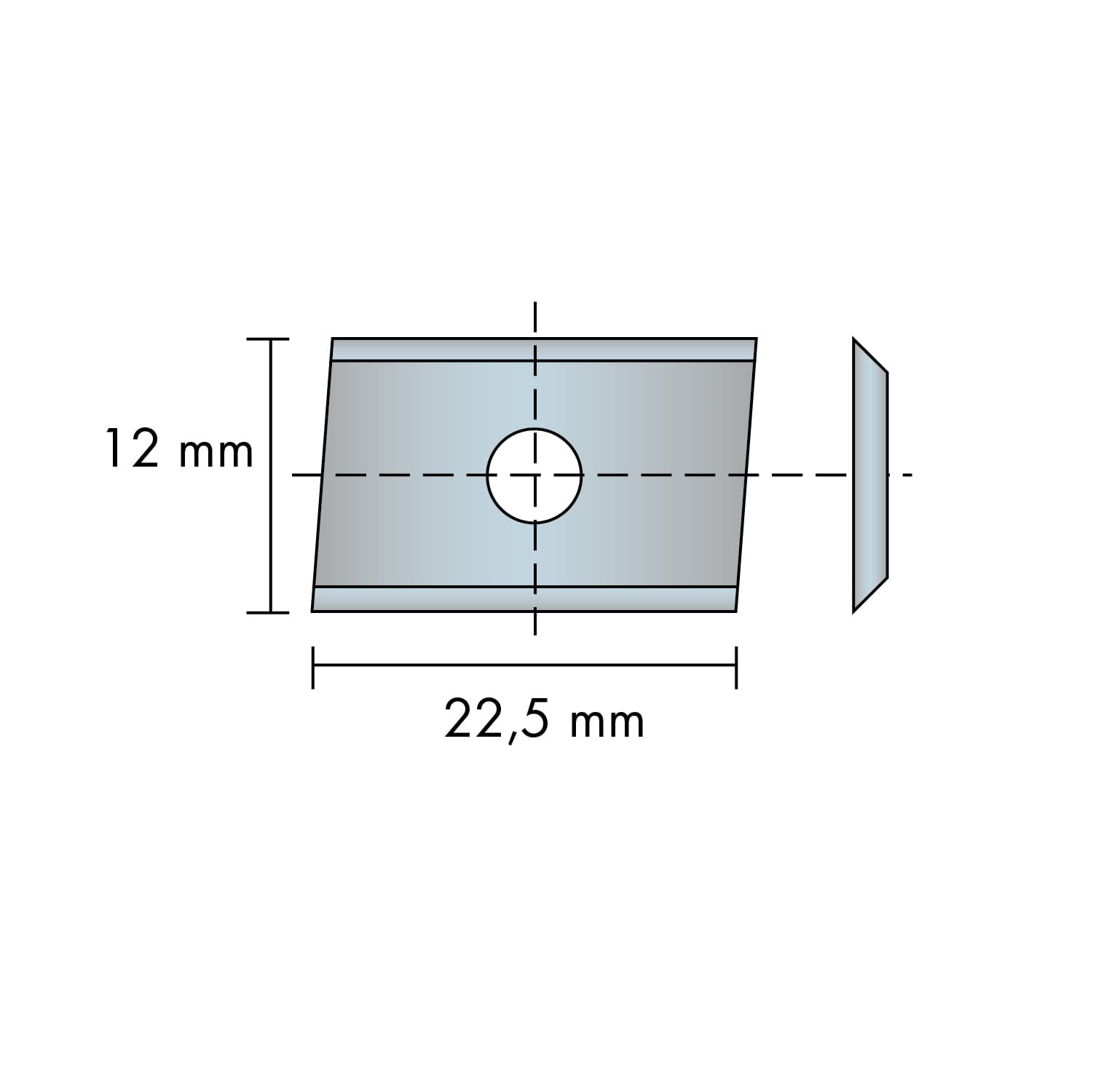 Prizmatični obračalni nož α = 10 °