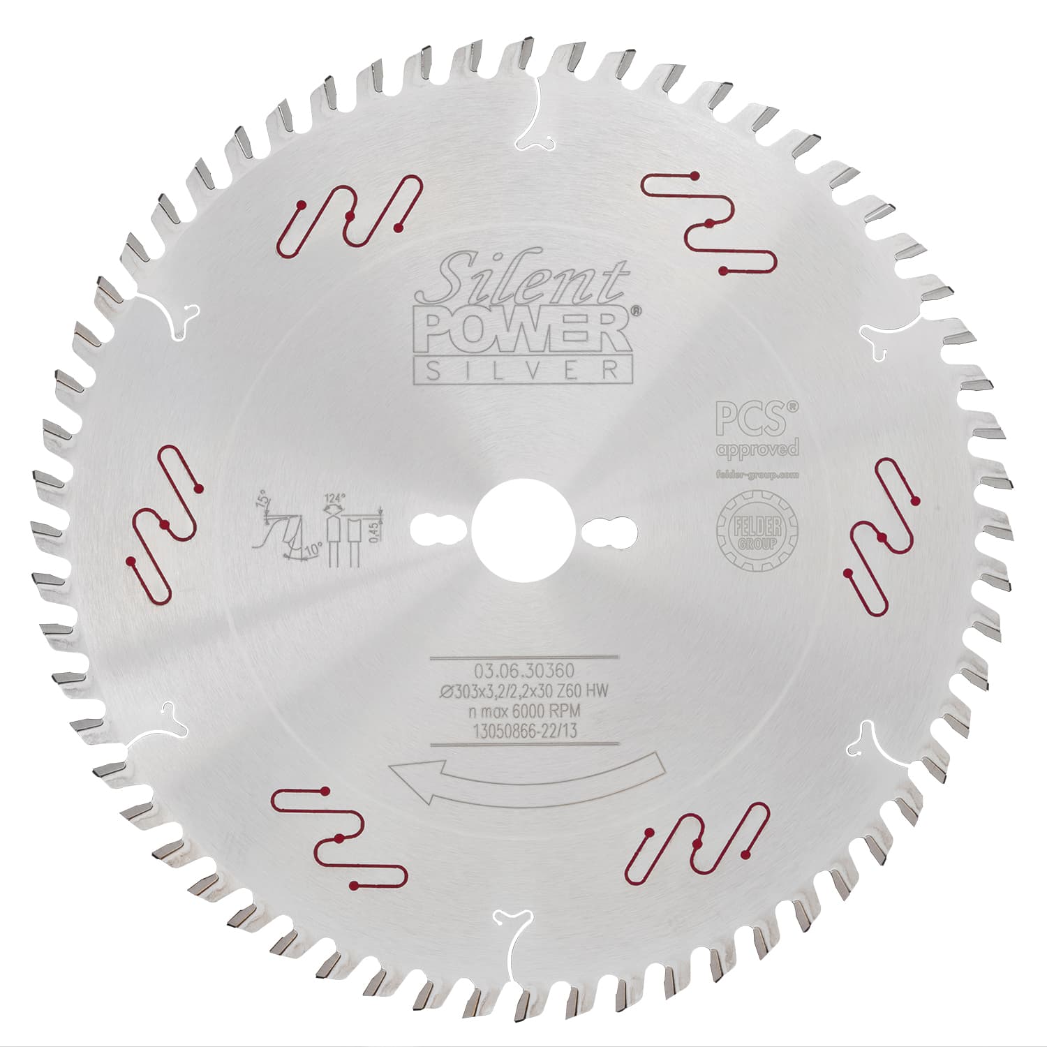 Žagin list HW s strešno-votlim zobom Silent-Power® Silver | Ø 250 mm